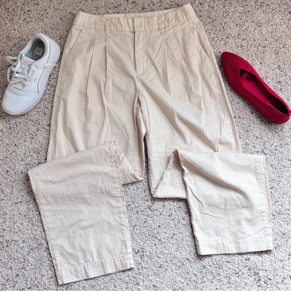 Smart casual - casual a new day Women's Cream Straight Leg Trousers size 6 NWT